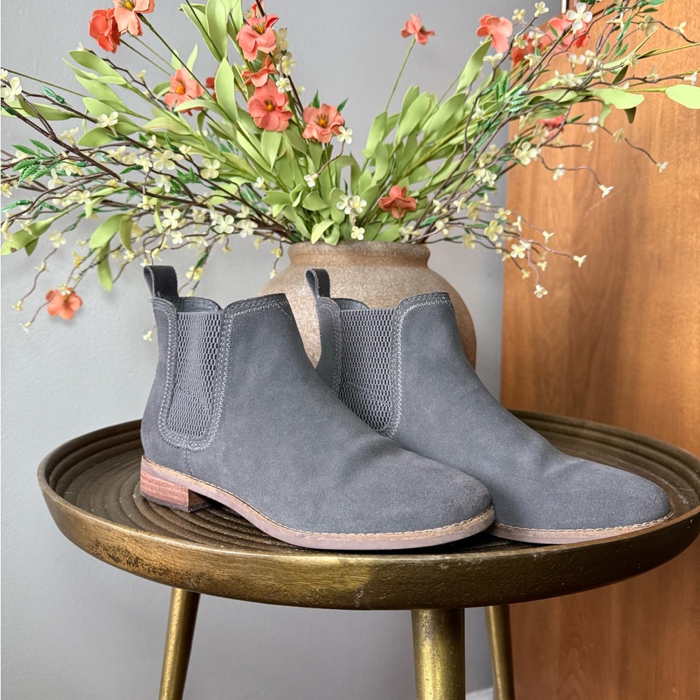 Grey Suede Ankle Booties